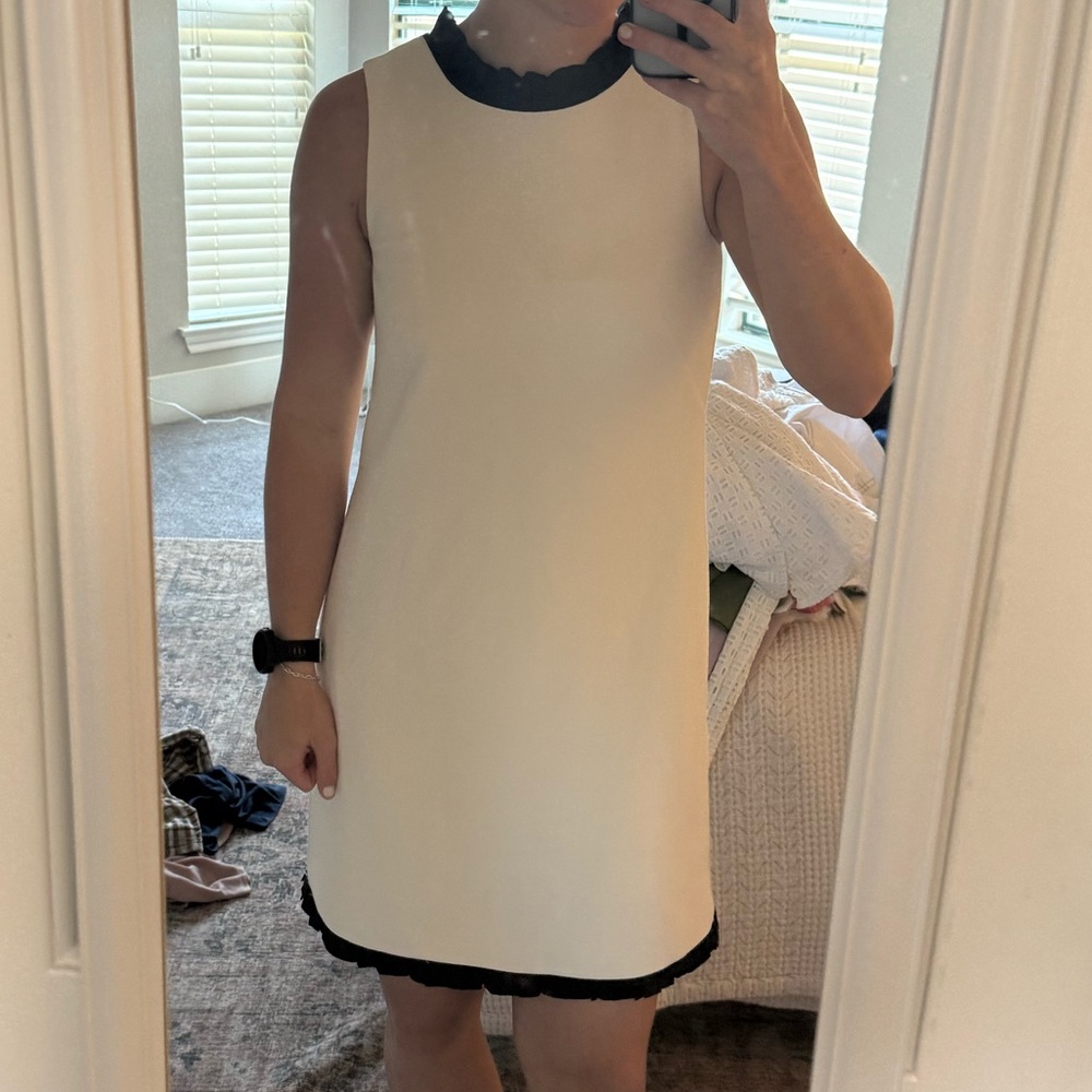 J. Crew Cream Sheath Dress Sleeveless Mock Neck